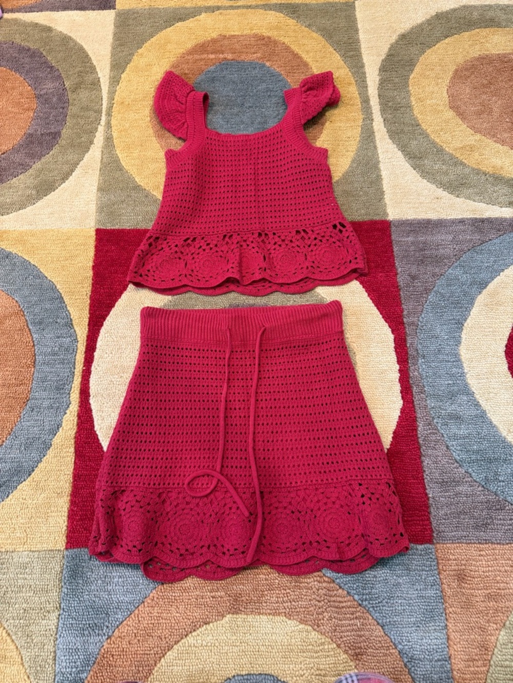 Universal Thread Target 
Crochet Red Two Piece Matching Set Women’s Size XS / S